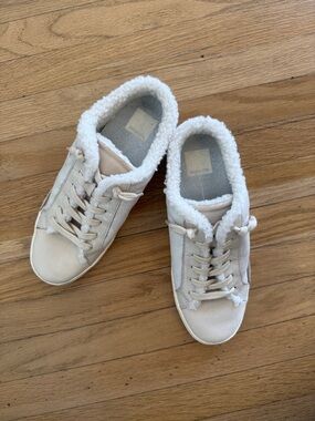 Dolce Vita Cream Sherpa-Trim Low-Top Sneakers